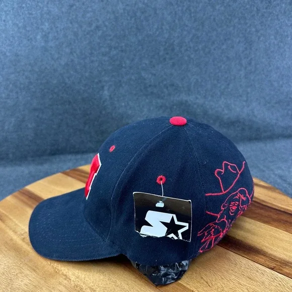 Ole Miss Colonel Reb VTG Starter Hat Navy Blue Red Embroidered Graphic NWT 2003 - Picture 6 of 13